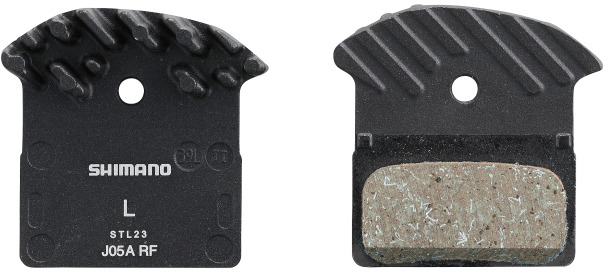 Shimano Bremsbeläge J05A Kunstharz mit Lamellen mit Feder und Clip Blister