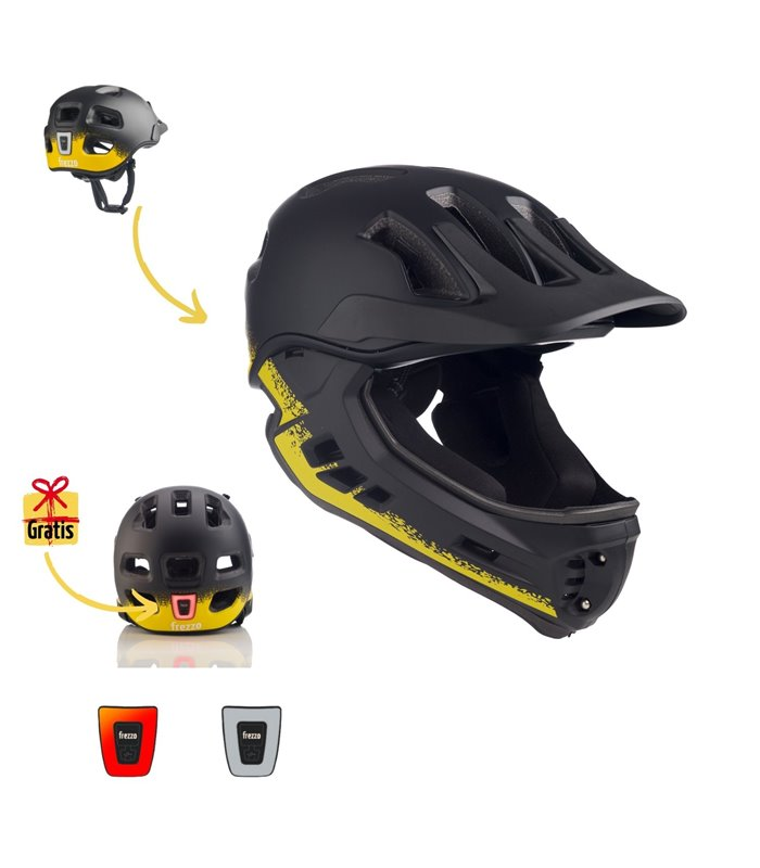 Frezzo Rowdy Fullface Helm schwarz, gelb M 54-57